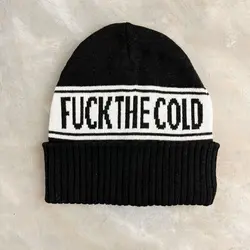 کلاه بافت طرح fuck the cold