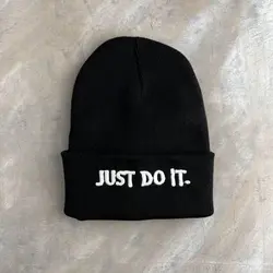 کلاه بافت طرح just do it مشکی