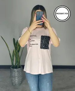 تیشرت طرح جیب پولک دار کد 397