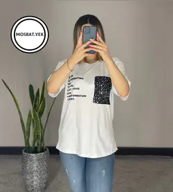 تیشرت طرح جیب پولک دار کد 397