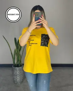 تیشرت طرح جیب پولک دار کد 397