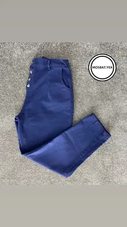 شلوار جین مام استایل ابی کاربنی کد 038