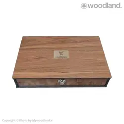 جعبه چوبی کیف پول و کمربند چرم به همراه بازی تخته نرد مدل 10563