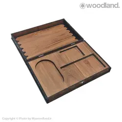 جعبه چوبی کیف پول و کمربند چرم به همراه بازی تخته نرد مدل 10563