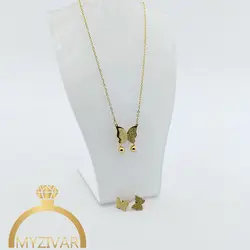 نیمست طرح طلا جنس استیل مدل پروانه کد 11012