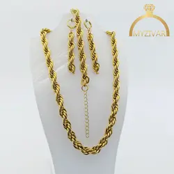 سرویس طرح طلا مدل طنابی کد 12020