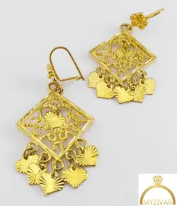 گوشواره طرح طلا مدل چند ضلعی 901118