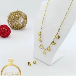 نیمست دخترانه مدل تاج طرح طلا کد 11042