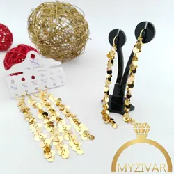 گوشواره آویز پولکی طرح طلا کد 8083