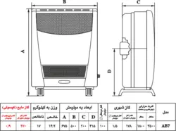 بخاری گازی نیک کالا مدل هوشمند AB7