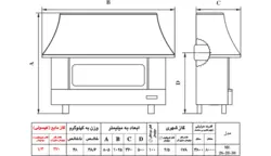 بخاری گازی شومینه ای نیک کالا مدل سیمین MC26