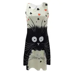 پیراهن زنانه چاپی گربه