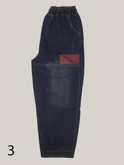 شلوار لی تکه دوزی مام فیت برند MAXX