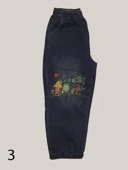 شلوار لی تکه دوزی مام فیت برند MAXX