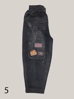 شلوار لی تکه دوزی مام فیت برند MAXX