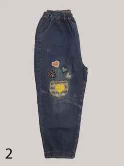 شلوار لی تکه دوزی مام فیت برند MAXX