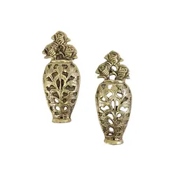 گلدان دیوارکوب برنزی مدل توری کشیده - نوین برنز