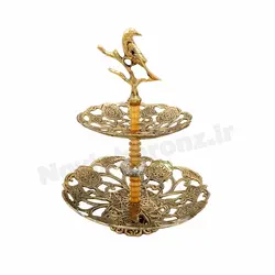 شیرینی خوری برنزی دوطبقه - نوین برنز