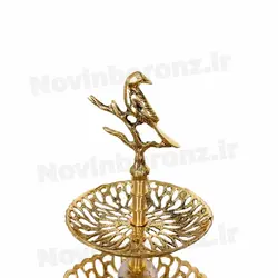 شیرینی خوری برنزی سه طبقه مدل استخوانی - نوین برنز