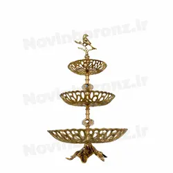 شیرینی خوری برنزی سه طبقه مدل استخوانی - نوین برنز