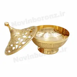 شکلات خوری برنجی مشبک سایز بزرگ - نوین برنز