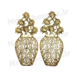 گلدان دیواری برنزی مدل توری بیضی - نوین برنز