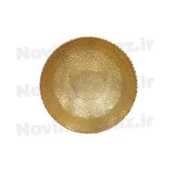 آجیل خوری برنجی طرح طاووس لبه ریز 10 اینچ - نوین برنز