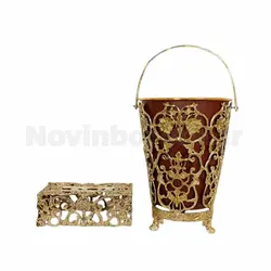 سطل و جادستمال برنزی گرد کوتاه - نوین برنز