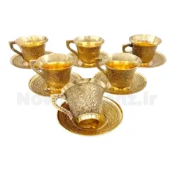 فنجان و نعلبکی برنجی مدل شیپوری - نوین برنز