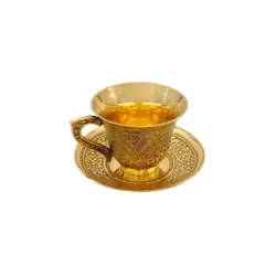 فنجان و نعلبکی برنجی مدل شیپوری - نوین برنز