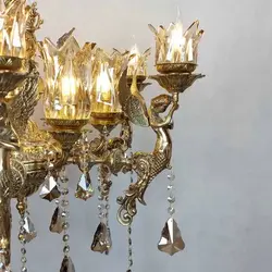 لوستر برنزی 6 شاخه مدل فرشته دوبل - نوین برنز