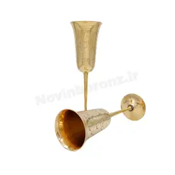 جام برنجی پایه دار قلم دست 9 اینچ - نوین برنز