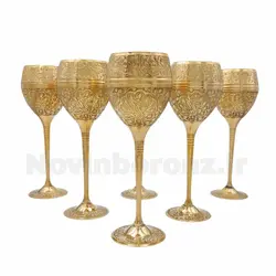 جام برنجی پایه دار طرح طاووس 9 اینچ - نوین برنز