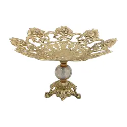 شیرینی خوری برنزی مدل گل رز - نوین برنز