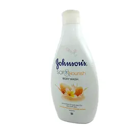 شامپو بدن جانسون حاوی عصاره روغن بادام با رایحه گل یاس  Johnson’s Soft &amp; Nourish Body Wash