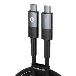 کابل انتقال دیتا و تصویر پاورلوژی Powerology 8K Video 40GBPS Data USB4 Type-C Braided Cable - اورجیلند