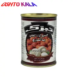 کنسرو لوبیا چیتی با قارچ تبرک مقدار 380 گرم