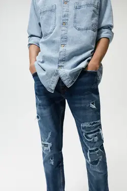 شلوار جین مردانه برند زارا – مدل 6688/408 - فروشگاه اینترنتی پاپیا مد