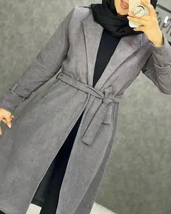 0130 - مانتو بلند مخمل کبریتی
