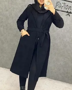 0130 - مانتو بلند مخمل کبریتی
