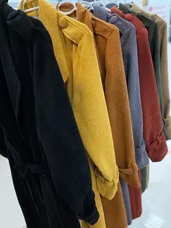 0130 - مانتو بلند مخمل کبریتی