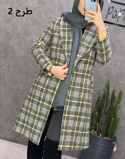 0203-پالتو فوتر پشمی چهارخونه