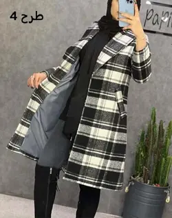 0203-پالتو فوتر پشمی چهارخونه