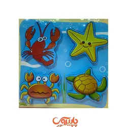 پازل چوبی ضخیم 4 تکه آبزیان