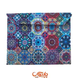 پوشه دکمه دار پارچه ای A4 گل چند رنگ