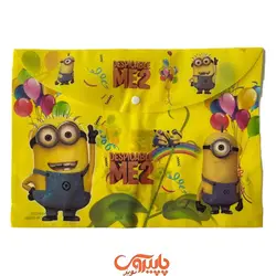 پوشه دکمه دار طرحدار دیزنی A4 مینیون زرد