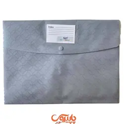 پوشه دکمه دار نگین برجسته A4 طوسی