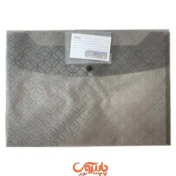 پوشه دکمه دار نگین برجسته A4 مشکی