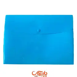 پوشه دکمه دار نگین ساده A4 آبی