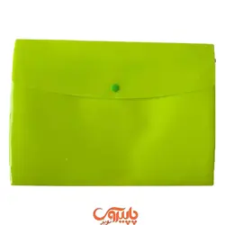پوشه دکمه دار نگین ساده A4 سبز